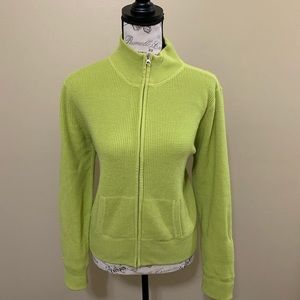 Cato Green Zipper Long Sleeve Sweater Jacket Size Large